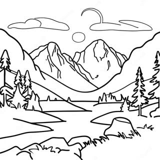 Scenic Alaska Landscape Coloring Page 18220-14682