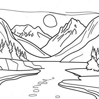 Scenic Alaska Landscape Coloring Page 18220-14683