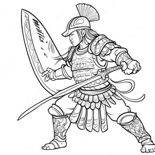 Akedo Warrior In Battle Coloring Page 18240-14697