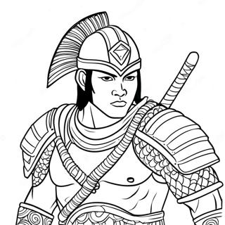 Akedo Warrior In Battle Coloring Page 18240-14698