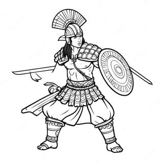 Akedo Warrior In Battle Coloring Page 18240-14699