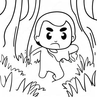 Creepy Herobrine In The Forest Coloring Page 18260-14721