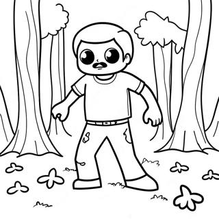 Creepy Herobrine In The Forest Coloring Page 18260-14723