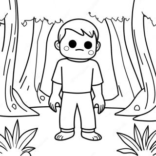 Creepy Herobrine In The Forest Coloring Page 18260-14724