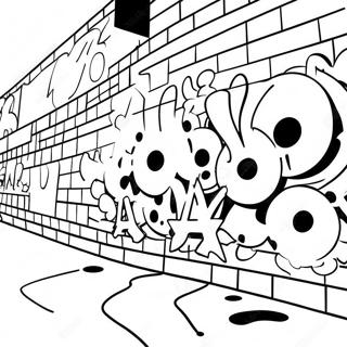 Colorful Graffiti Wall Coloring Page 182-149