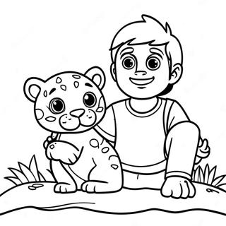 Diego And Baby Jaguar Adventure Coloring Page 18350-14792