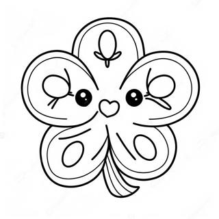 Cute 4 H Clover With Smiling Face Coloring Page 18390-14831