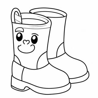 Cute Cartoon Boots Coloring Page 18399-14818