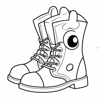 Cute Cartoon Boots Coloring Page 18399-14820