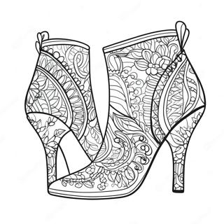 Stylish High Heel Boots Coloring Page 18400-14821