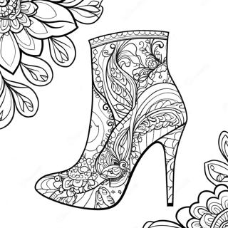 Stylish High Heel Boots Coloring Page 18400-14822