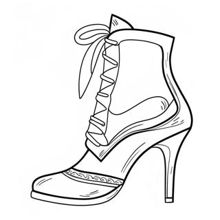 Stylish High Heel Boots Coloring Page 18400-14824