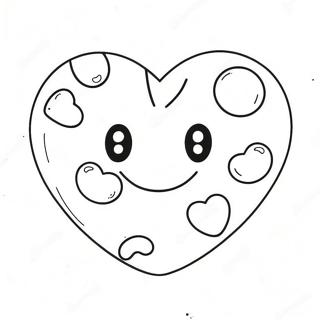 Cute Candy Heart With Smiley Face Coloring Page 18410-14852