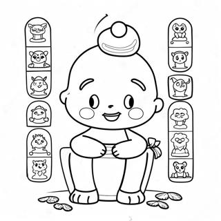 Colorful Potty Training Chart Coloring Page 18420-14840