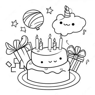 Happy 5th Birthday Celebration Coloring Page 18429-14842