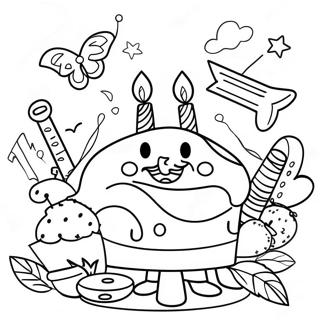 Happy 5th Birthday Celebration Coloring Page 18429-14843