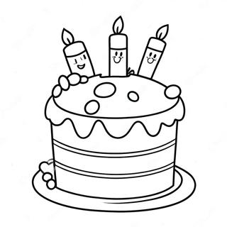 Colorful Happy 5th Birthday Cake Coloring Page 18430-14845