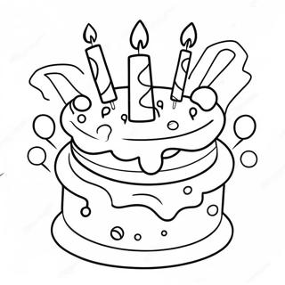 Colorful Happy 5th Birthday Cake Coloring Page 18430-14846