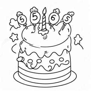 Colorful Happy 5th Birthday Cake Coloring Page 18430-14847