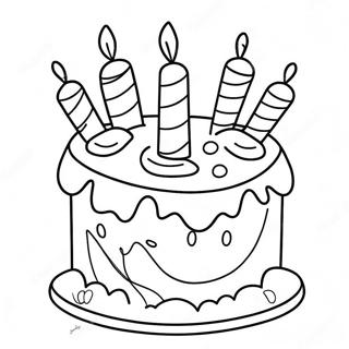 Colorful Happy 5th Birthday Cake Coloring Page 18430-14848