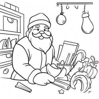 Jolly Santa In His Workshop Coloring Page 18450-14861