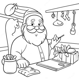 Jolly Santa In His Workshop Coloring Page 18450-14862