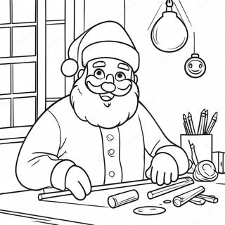 Jolly Santa In His Workshop Coloring Page 18450-14863