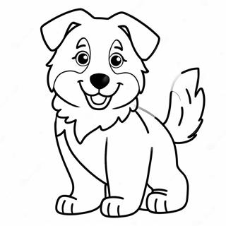 Playful Australian Shepherd Puppy Coloring Page 18480-14893