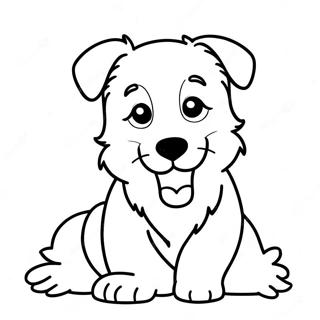 Playful Australian Shepherd Puppy Coloring Page 18480-14894