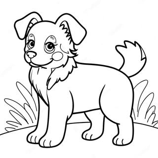 Playful Australian Shepherd Puppy Coloring Page 18480-14896