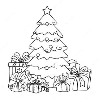 Festive Christmas Tree Coloring Page 18500-14906