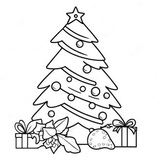 Festive Christmas Tree Coloring Page 18500-14907