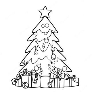 Festive Christmas Tree Coloring Page 18500-14908