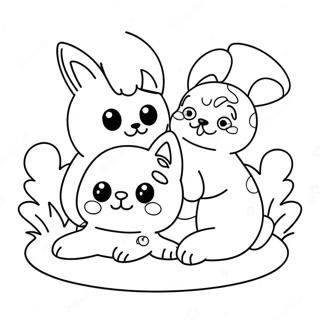 Cute Lol Pets Playing Together Coloring Page 18510-14910