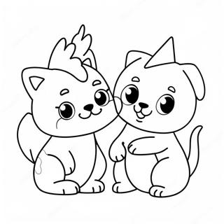 Cute Lol Pets Playing Together Coloring Page 18510-14912