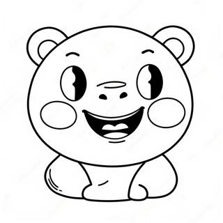 Cute Number 3 With Smiling Face Coloring Page 18530-14931