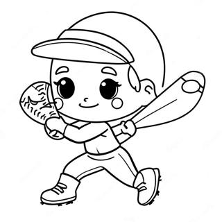 Cute Softball Coloring Pages