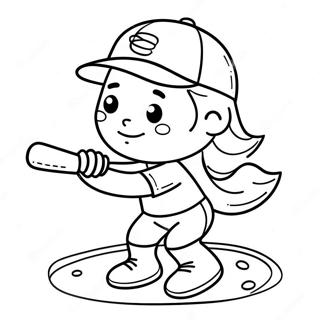 Cute Softball Coloring Page 18549-14942