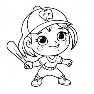 Cute Softball Coloring Page 18549-14943