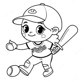 Cute Softball Coloring Page 18549-14944