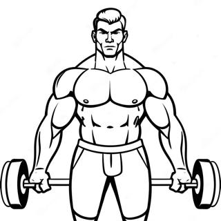 Muscular Man Lifting Weights Coloring Page 18570-14957