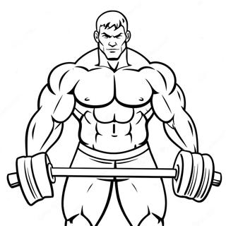 Muscular Man Lifting Weights Coloring Page 18570-14958