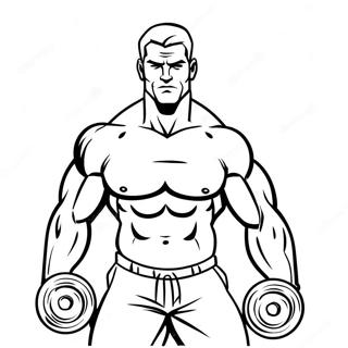 Muscular Man Lifting Weights Coloring Page 18570-14959