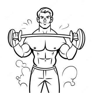 Muscular Man Lifting Weights Coloring Page 18570-14960