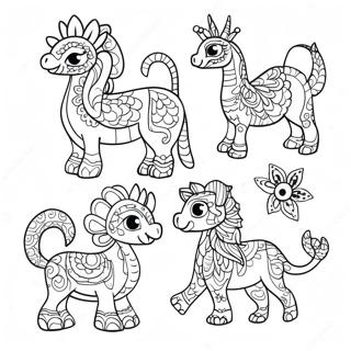 Colorful Alebrijes Creatures Coloring Page 18600-14982