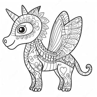 Colorful Alebrijes Creatures Coloring Page 18600-14983