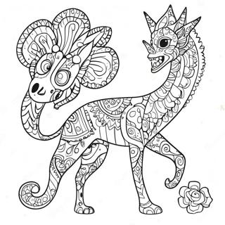 Colorful Alebrijes Creatures Coloring Page 18600-14984