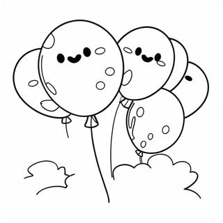 Cute Number 2 With Balloons Coloring Page 18630-15002