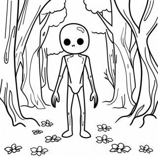 Creepy Enderman In The Forest Coloring Page 18640-15013