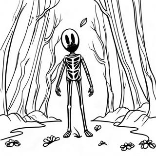 Creepy Enderman In The Forest Coloring Page 18640-15014